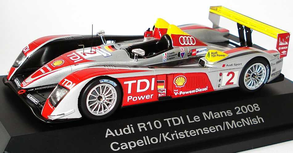 Foto 1:43 Audi R10 TDI 24h von Le Mans 2008 Nr.2, Capello / Kristensen / McNish (Sieger) Werbemodell Spark 5020800223
