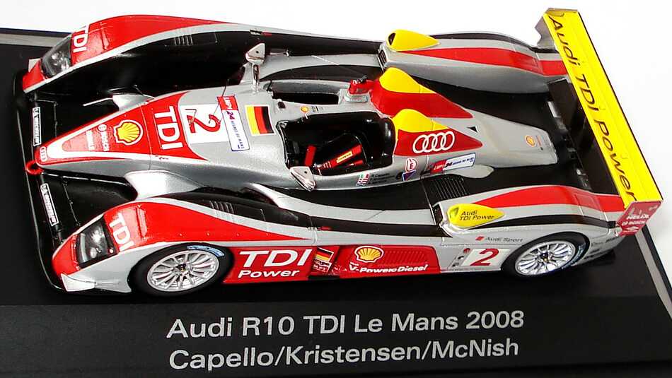 Foto 1:43 Audi R10 TDI 24h von Le Mans 2008 Nr.2, Capello / Kristensen / McNish (Sieger) Werbemodell Spark 5020800223