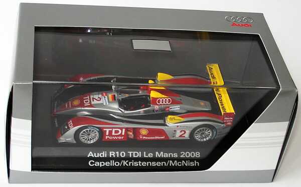 Foto 1:43 Audi R10 TDI 24h von Le Mans 2008 Nr.2, Capello / Kristensen / McNish (Sieger) Werbemodell Spark 5020800223