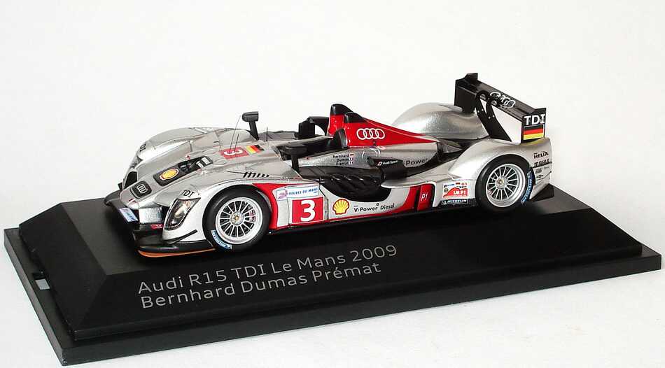 Foto 1:43 Audi R15 TDI 24h von Le Mans 2009 Audi Sport Team Joest Nr.3, Bernhard / Dumas / Premat Werbemodell Spark 5020900233