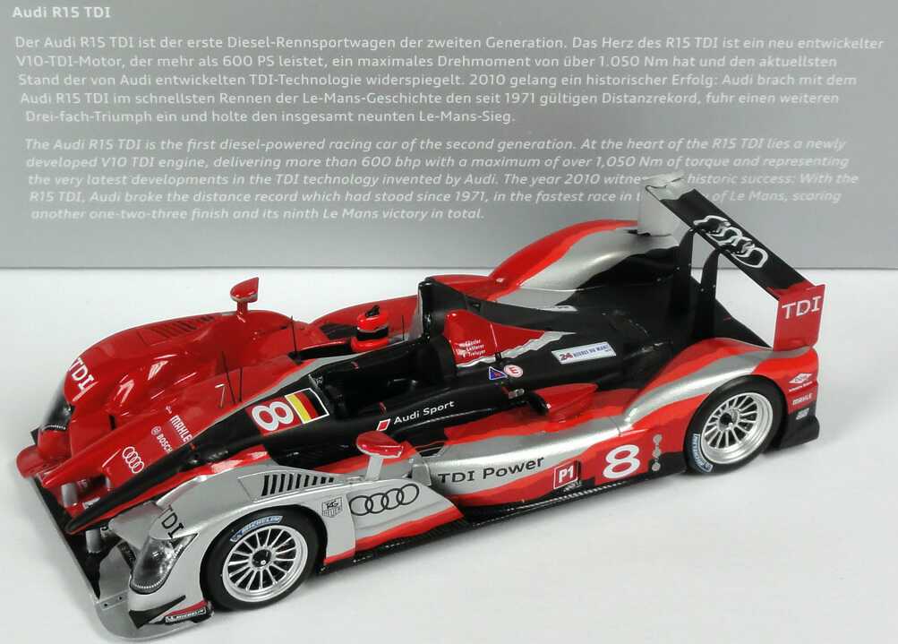 Foto 1:43 Audi R15+ TDI 24h von Le Mans 2010 Nr.8, Fässler / Lotterer / Treluyer Werbemodell Spark 5021000223