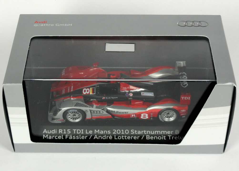 Foto 1:43 Audi R15+ TDI 24h von Le Mans 2010 Nr.8, Fässler / Lotterer / Treluyer Werbemodell Spark 5021000223