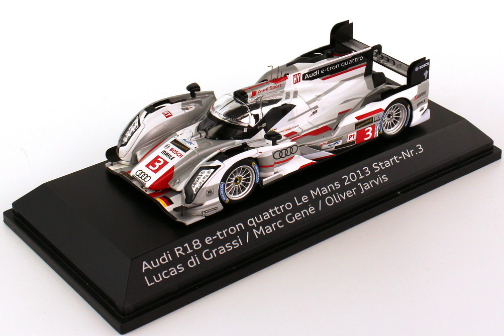 Foto 1:43 Audi R18 e-tron quattro 24h von LeMans 2013 Nr.3, di Grassi / Gené / Jarvis Werbemodell Spark 5021300233