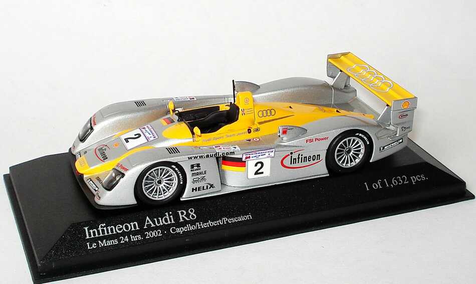 Foto 1:43 Audi R8 24h von Le Mans 2002 Infineon Nr.2, Capello/Herbert/Pescatori Minichamps 400021302