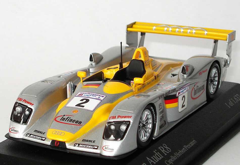 Foto 1:43 Audi R8 24h von Le Mans 2002 Infineon Nr.2, Capello/Herbert/Pescatori Minichamps 400021302