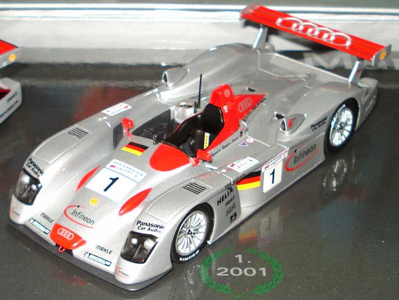 Foto 1:43 Audi R8 24h von Le Mans Siegerfahrzeuge 2000-2002 (3x Audi R8) Werbemodell Minichamps 50202006030