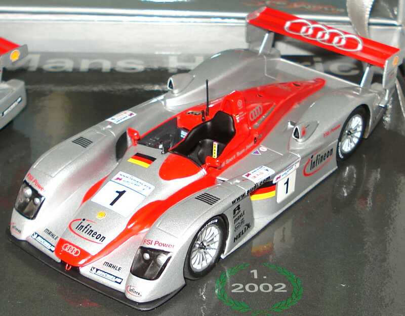 Foto 1:43 Audi R8 24h von Le Mans Siegerfahrzeuge 2000-2002 (3x Audi R8) Werbemodell Minichamps 50202006030