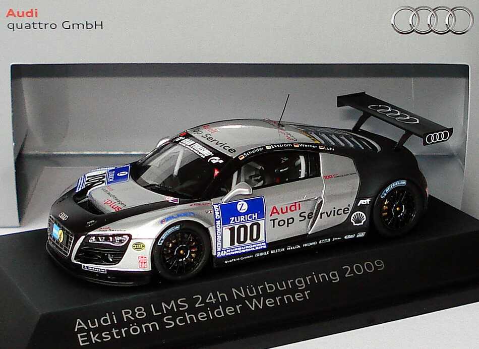 Foto 1:43 Audi R8 LMS 24 Stundenrennen Nürburgring 2009 Abt Sportsline, Gebrauchtwagen:plus Nr.100 , Scheider / Ekström / Werner Werbemodell Spark 5020918443