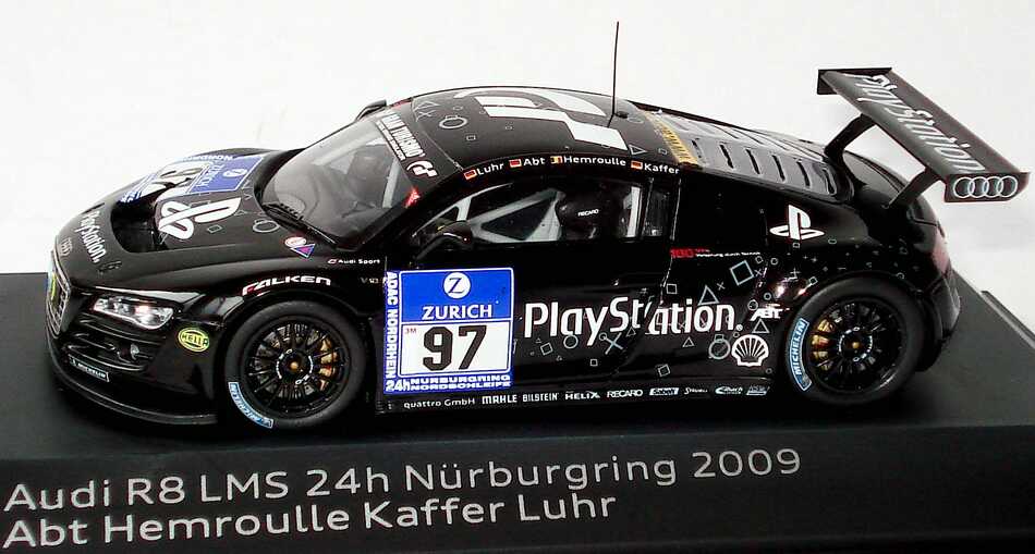Foto 1:43 Audi R8 LMS 24 Stundenrennen Nürburgring 2009 Abt Sportsline, Playstation Nr.97, Luhr / Abt / Hemroulle / Kaffer Werbemodell Spark 5020918413