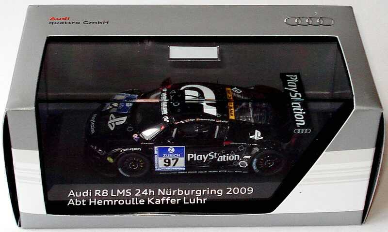 Foto 1:43 Audi R8 LMS 24 Stundenrennen Nürburgring 2009 Abt Sportsline, Playstation Nr.97, Luhr / Abt / Hemroulle / Kaffer Werbemodell Spark 5020918413