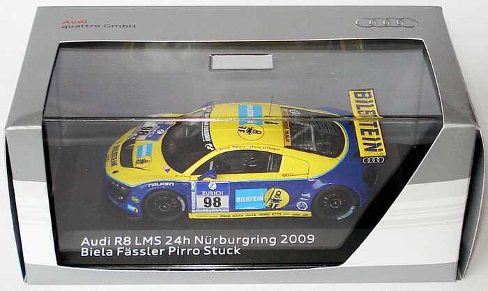Foto 1:43 Audi R8 LMS 24 Stundenrennen Nürburgring 2009 Phoenix Racing, Bilstein Nr.98 Stuck / Biela / Pirro / Fässler Werbemodell Spark 5020918423
