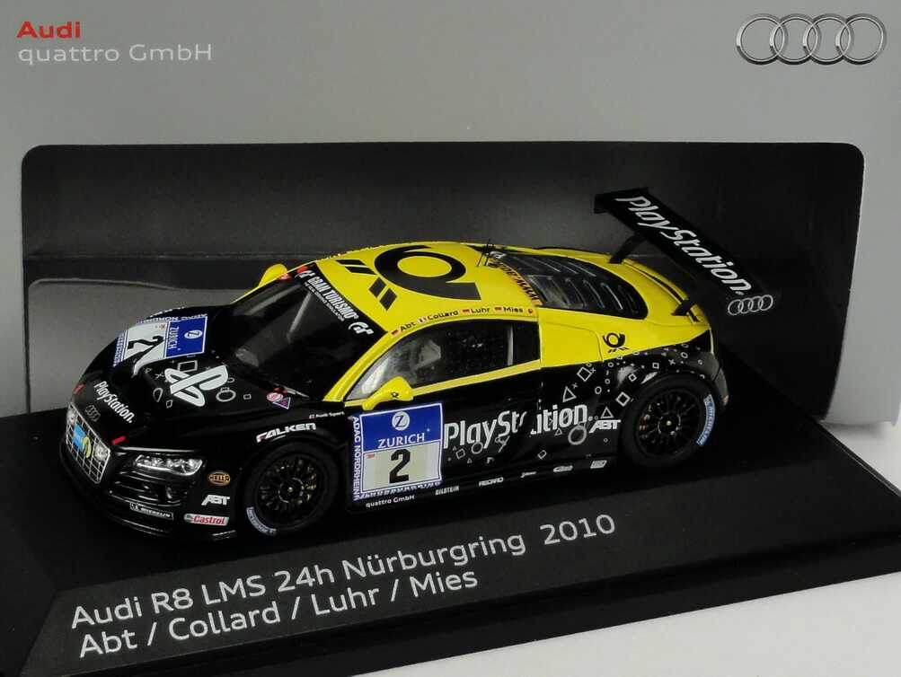 Foto 1:43 Audi R8 LMS 24 Stundenrennen Nürburgring 2010 Abt Sportsline, Playstation, Post Nr.2, Abt / Collard / Luhr / Mies Werbemodell Spark 5021018413