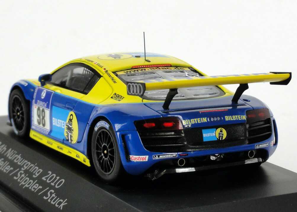 Foto 1:43 Audi R8 LMS 24 Stundenrennen Nürburgring 2010 Phoenix Racing, Bilstein Nr.98 Basseng / Rockenfeller / Stippler / Stuck Werbemodell Spark 5021018433