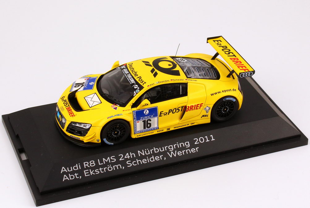 Foto 1:43 Audi R8 LMS 24 Stundenrennen Nürburgring 2011 Abt, E-PostBrief Nr.16, Ekström / Scheider / Werner / Abt Werbemodell Spark 5021118433