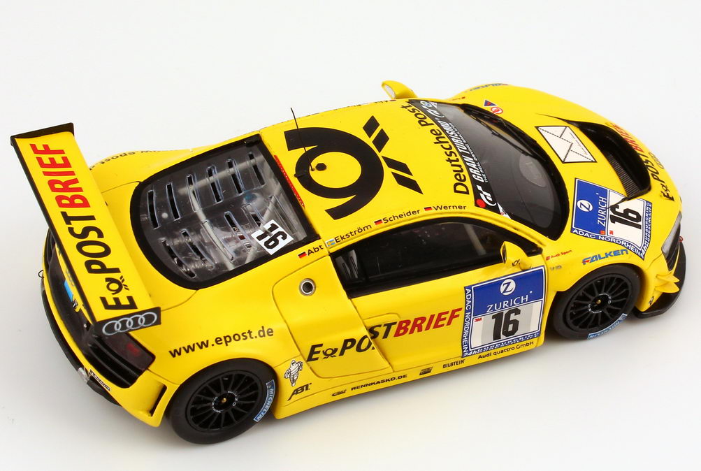 Foto 1:43 Audi R8 LMS 24 Stundenrennen Nürburgring 2011 Abt, E-PostBrief Nr.16, Ekström / Scheider / Werner / Abt Werbemodell Spark 5021118433