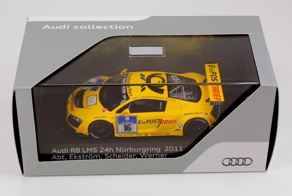Foto 1:43 Audi R8 LMS 24 Stundenrennen Nürburgring 2011 Abt, E-PostBrief Nr.16, Ekström / Scheider / Werner / Abt Werbemodell Spark 5021118433