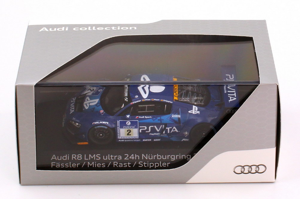 Foto 1:43 Audi R8 LMS ultra 24h Nürburgring 2012 PlayStation Vita Nr.2, Fässler / Mies / Rast / Stippler Werbemodell Spark 5021200353