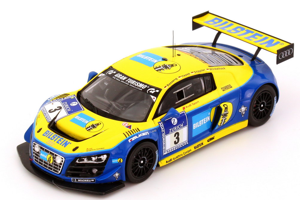 Foto 1:43 Audi R8 LMS ultra 24h Nürburgring 2012 Phoenix Racing, Bilstein Nr.3, Basseng / Haase / Stippler / Winkelhock Werbemodell Spark 5021200333