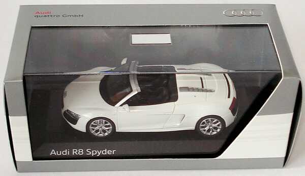 Foto 1:43 Audi R8 Spyder 5.2 FSI quattro V10 ibisweiß Werbemodell Schuco 5010918513