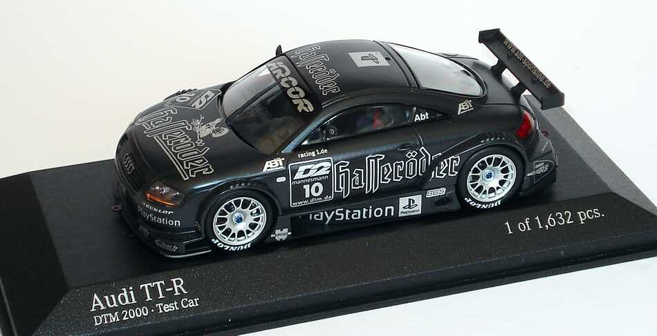 Foto 1:43 Audi TT-R DTM 2000 Hasseröder Nr.10, Abt, Test Car mattschwarz Minichamps 430001890