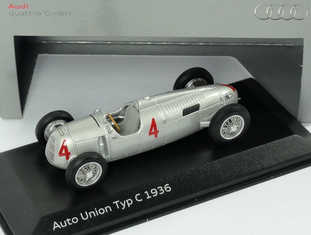 Foto 1:43 Auto Union Bergrennwagen Typ C 1936 Nr.4, Bernd Rosemeyer Werbemodell Minichamps 503.09.006.03