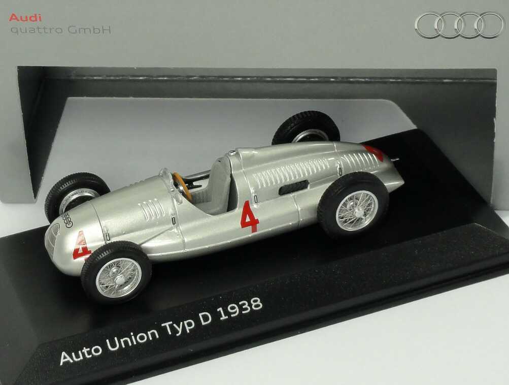 Foto 1:43 Auto Union Grand-Prix-Rennwagen Typ D 1938 Nr.4 Werbemodell Minichamps 503.09.007.03