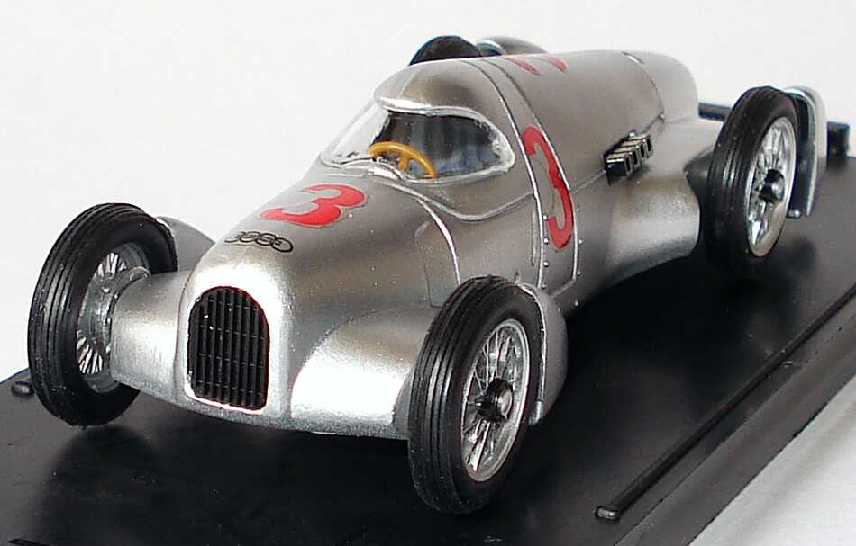 Foto 1:43 Auto Union Typ B Rekordwagen Lucca 1935 Nr.3, Hans Stuck Werbemodell Brumm 503.03.002.03
