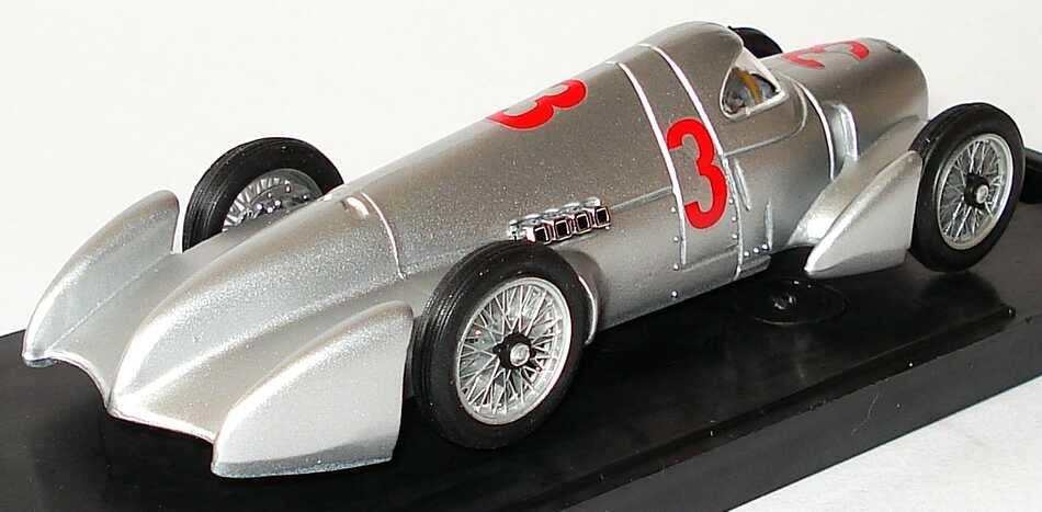 Foto 1:43 Auto Union Typ B Rekordwagen Lucca 1935 Nr.3, Hans Stuck Werbemodell Brumm 503.03.002.03