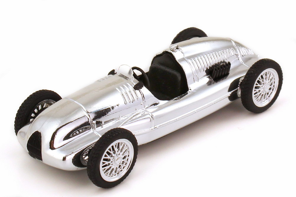 Foto 1:43 Auto Union Typ D Grand-Prix-Rennwagen 1938 verchromt Brumm R109
