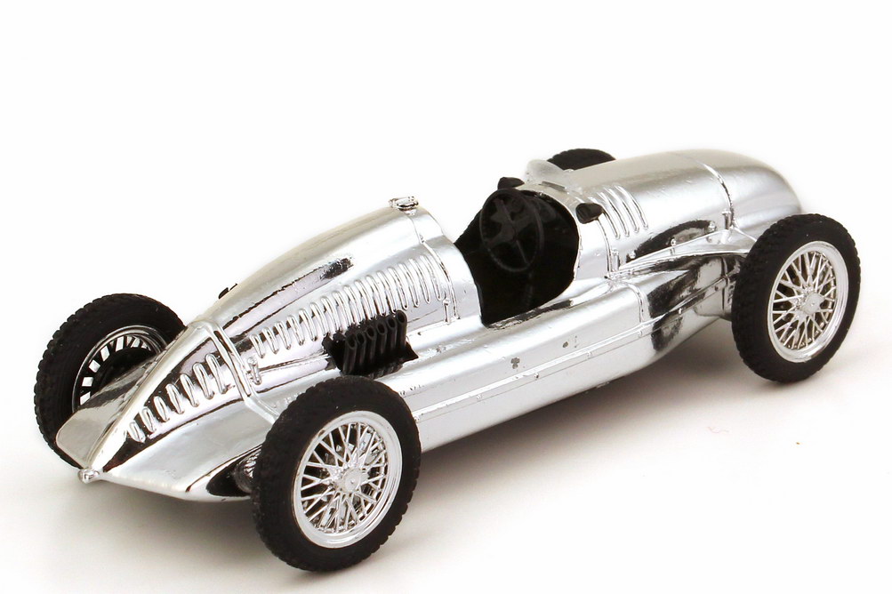 Foto 1:43 Auto Union Typ D Grand-Prix-Rennwagen 1938 verchromt Brumm R109