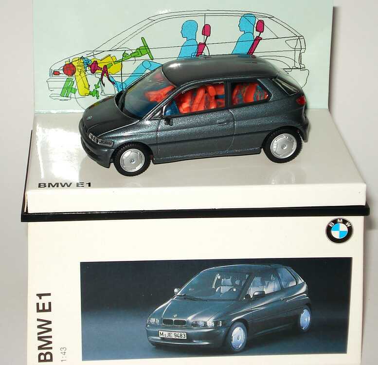 Foto 1:43 BMW E1, zweite Generation grau-met. Werbemodell Minichamps 80429419919