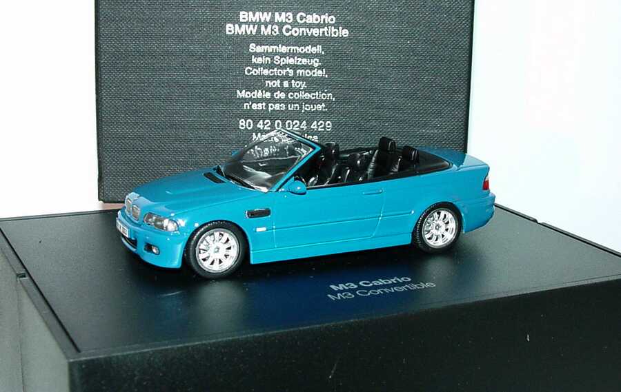 Foto 1:43 BMW M3 Cabrio (E46) lagunasecablau Werbemodell Minichamps 80420024429
