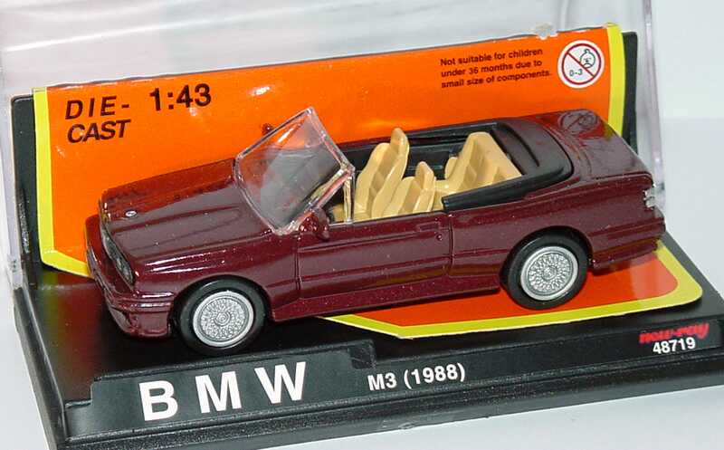 Foto 1:43 BMW M3 (E30) Cabrio weinrot-met. New-Ray 48719
