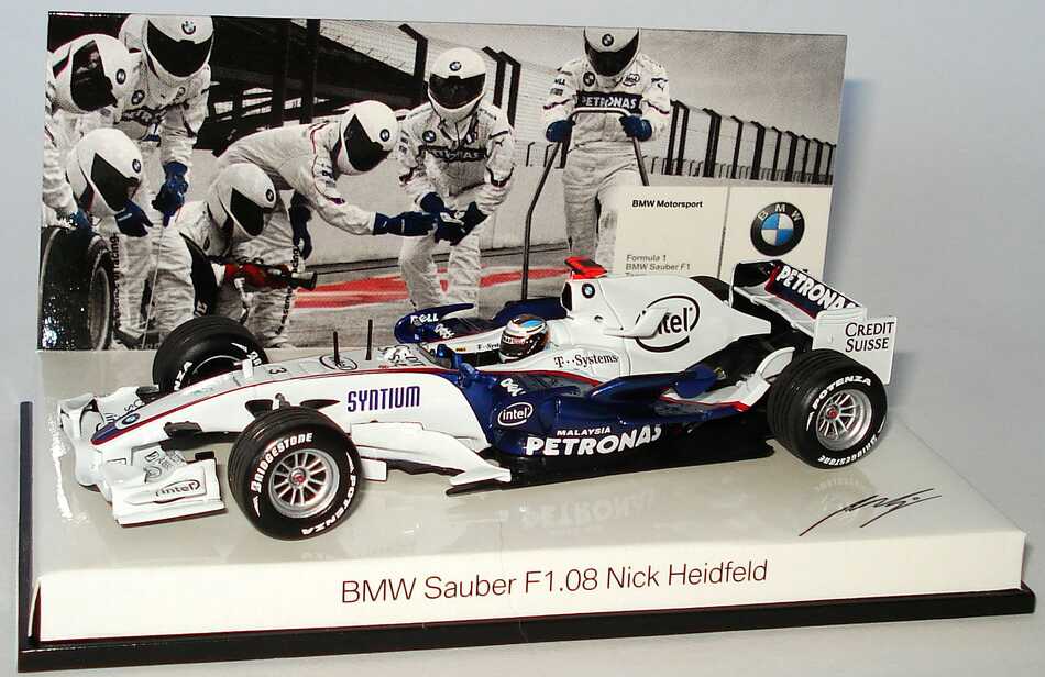 Foto 1:43 BMW Sauber F1.08 Formel 1 2008 Petronas Nr.3, Nick Heidfeld Werbemodell Minichamps 80420444652
