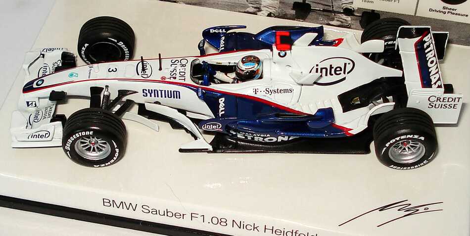 Foto 1:43 BMW Sauber F1.08 Formel 1 2008 Petronas Nr.3, Nick Heidfeld Werbemodell Minichamps 80420444652