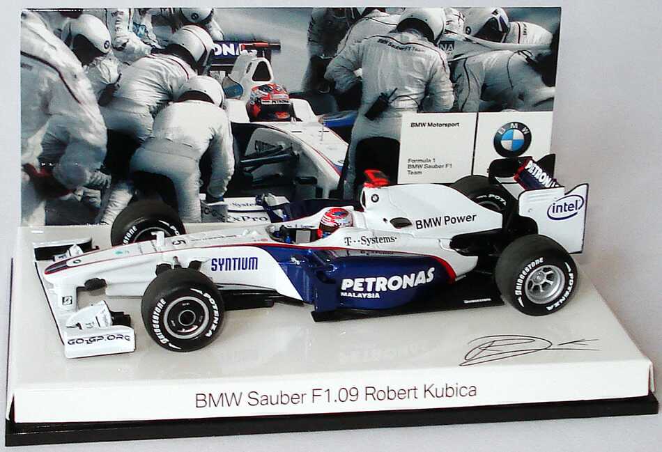 Foto 1:43 BMW Sauber F1.09 Formel 1 2009 Petronas Nr.5, Robert Kubica Werbemodell Minichamps 80422155796