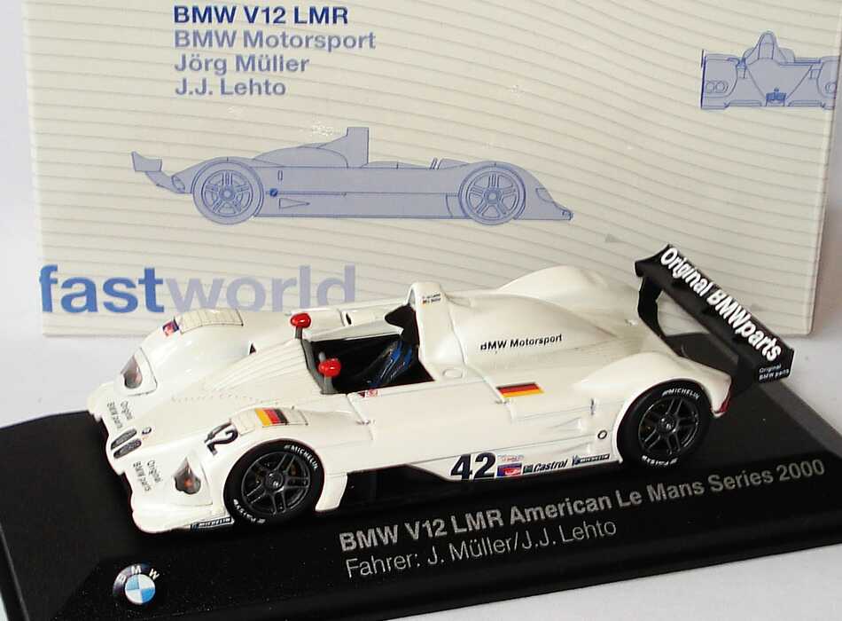 Foto 1:43 BMW V12 LMR ALMS 2000 Beck´s Nr.42, Jörg Müller / J.J. Lehto / T. Kristensen Werbemodell Minichamps 80420018215