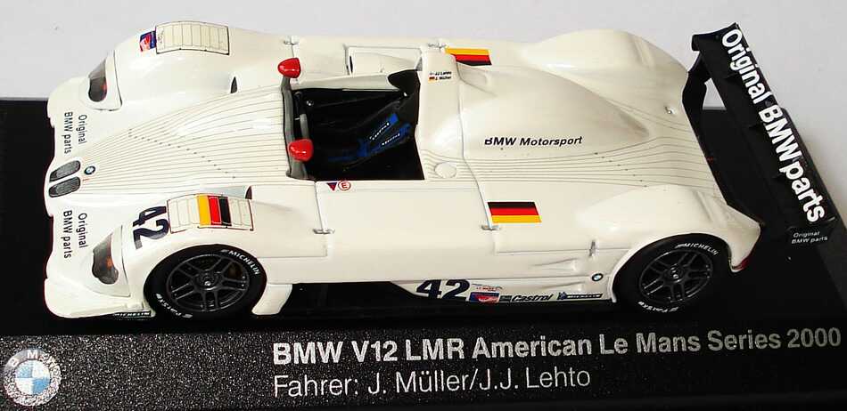 Foto 1:43 BMW V12 LMR ALMS 2000 Beck´s Nr.42, Jörg Müller / J.J. Lehto / T. Kristensen Werbemodell Minichamps 80420018215