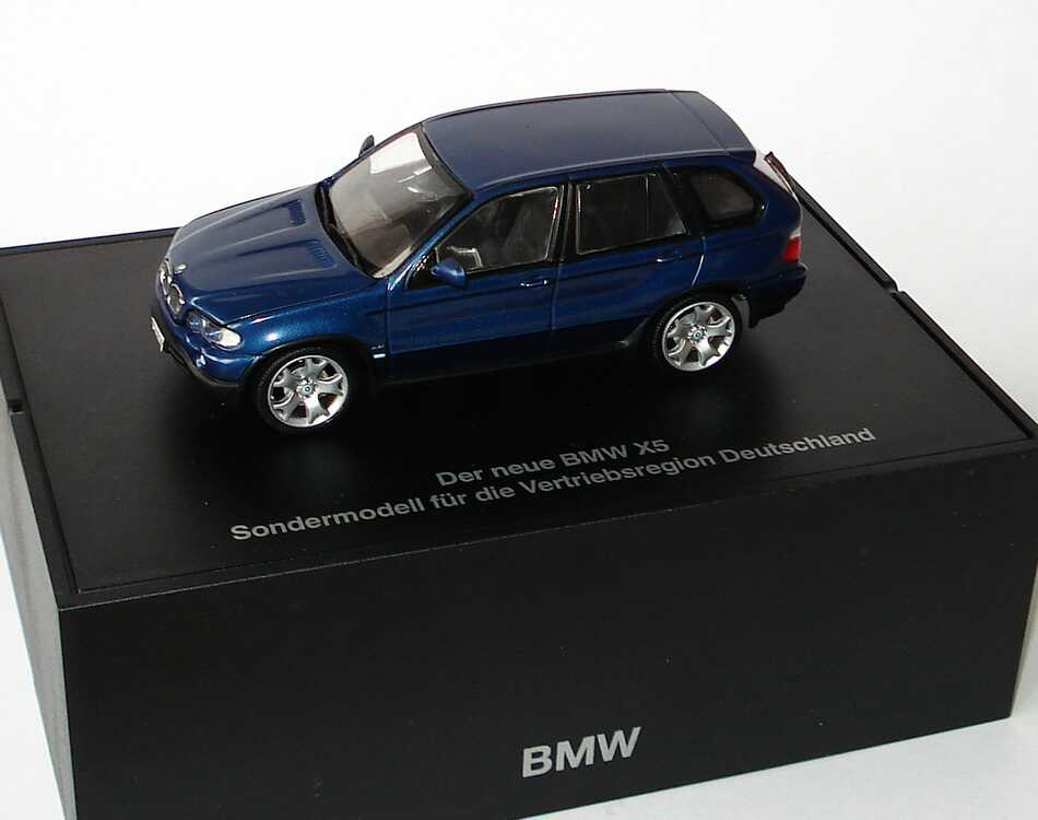 Foto 1:43 BMW X5 4.4i blau-met. Der neue BMW X5 - Sondermodellfür die Vertriebsregion Deutschland Werbemodell Minichamps 80420009861
