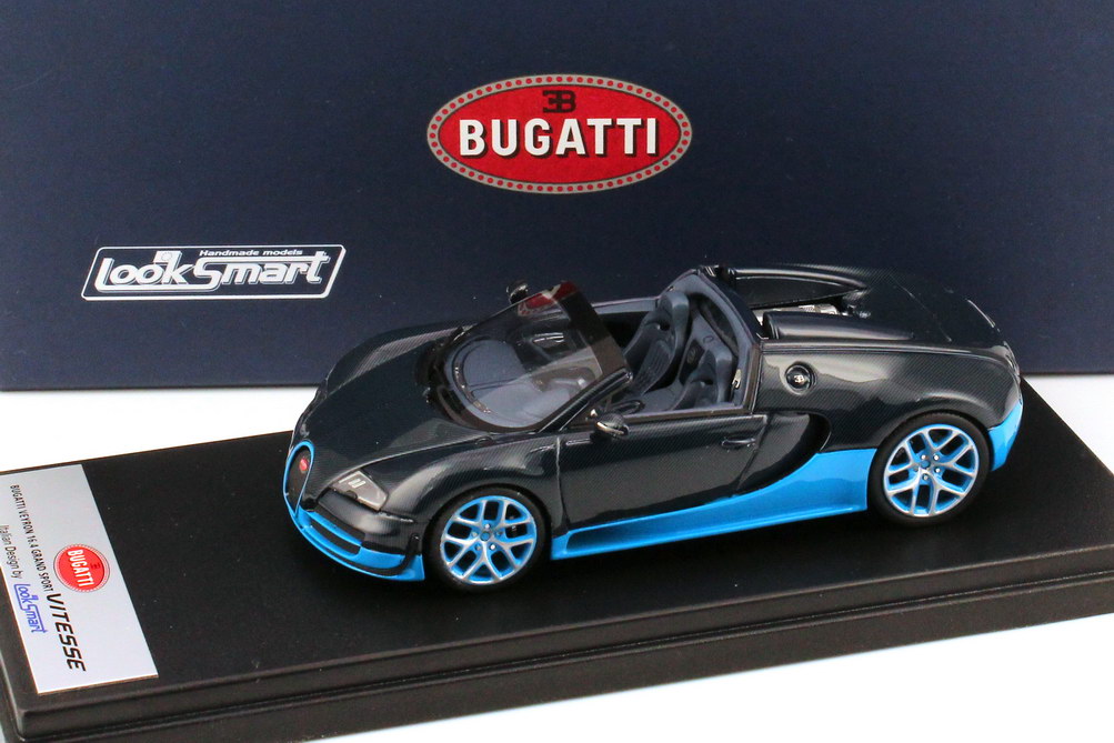 Foto 1:43 Bugatti Veyron 16.4 Grand Sport Vitesse carbon-blau/hellblau Looksmart LS396B