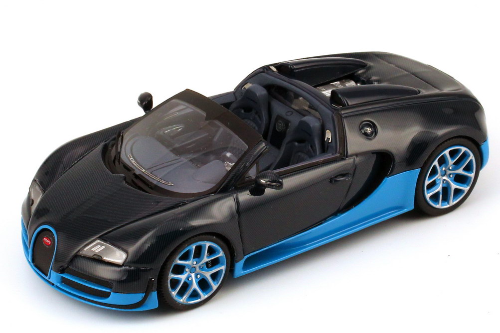 Foto 1:43 Bugatti Veyron 16.4 Grand Sport Vitesse carbon-blau/hellblau Looksmart LS396B