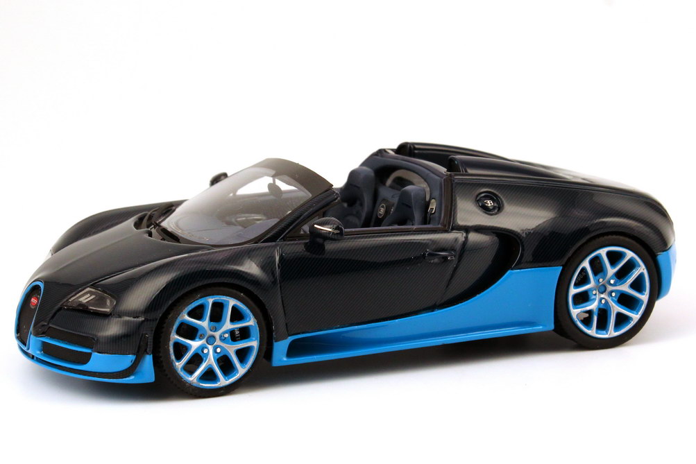 Foto 1:43 Bugatti Veyron 16.4 Grand Sport Vitesse carbon-blau/hellblau Looksmart LS396B