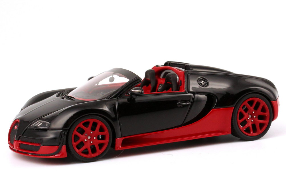 Foto 1:43 Bugatti Veyron 16.4 Grand Sport Vitesse schwarz/rot Looksmart LS396E