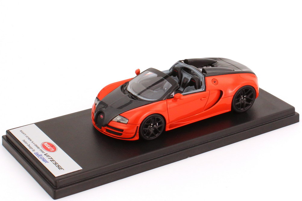 Foto 1:43 Bugatti Veyron 16.4 Grand Sport Vitesse orange/carbon-schwarz Looksmart LS396D