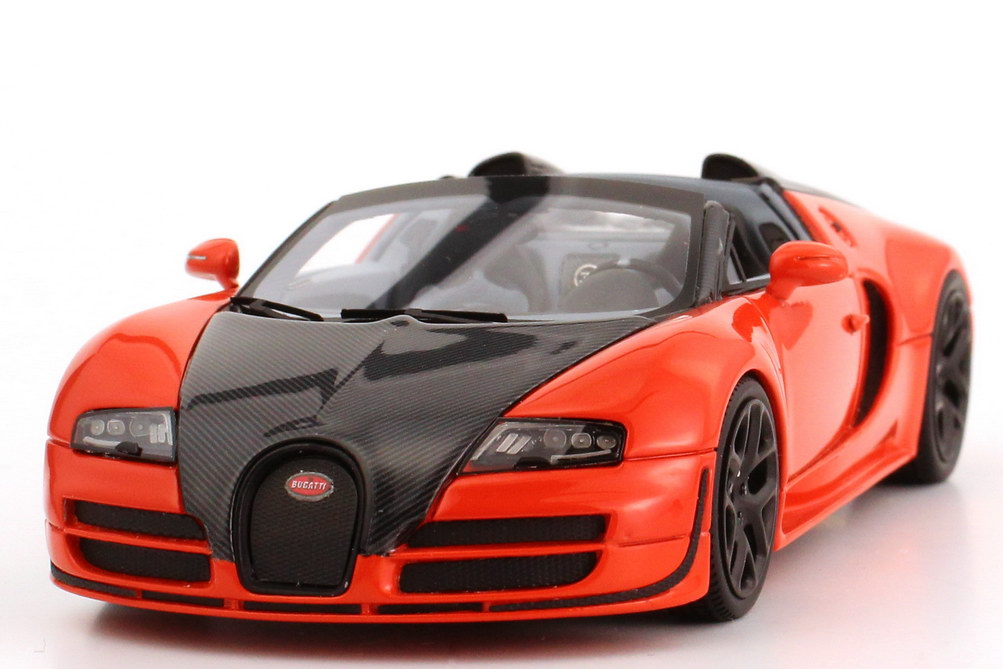 Foto 1:43 Bugatti Veyron 16.4 Grand Sport Vitesse orange/carbon-schwarz Looksmart LS396D