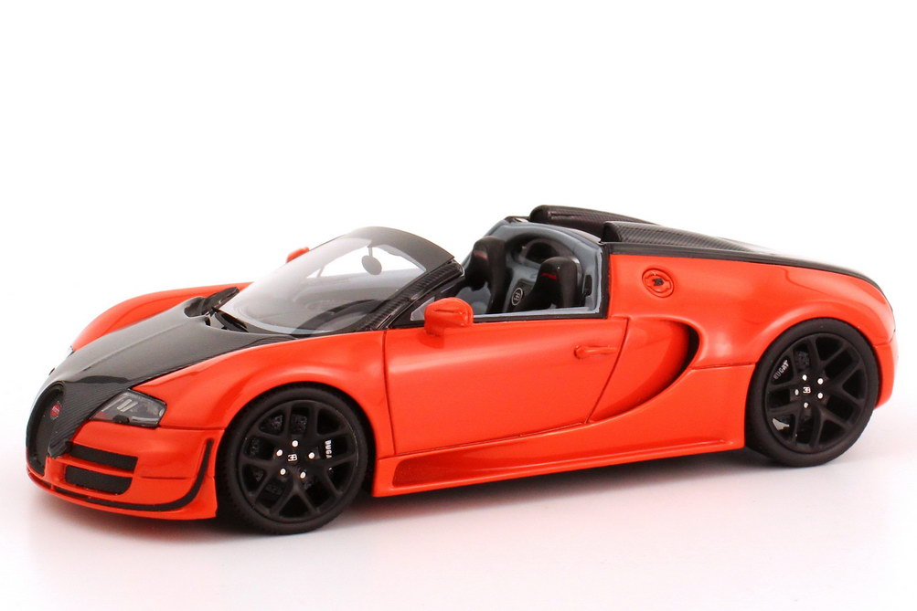 Foto 1:43 Bugatti Veyron 16.4 Grand Sport Vitesse orange/carbon-schwarz Looksmart LS396D
