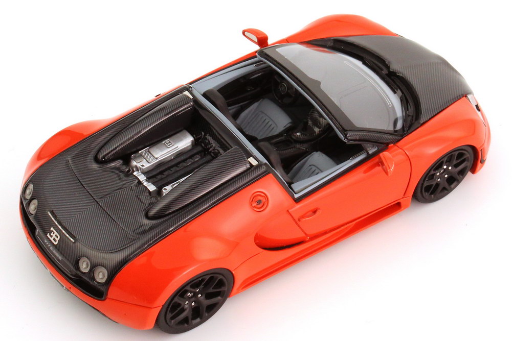 Foto 1:43 Bugatti Veyron 16.4 Grand Sport Vitesse orange/carbon-schwarz Looksmart LS396D