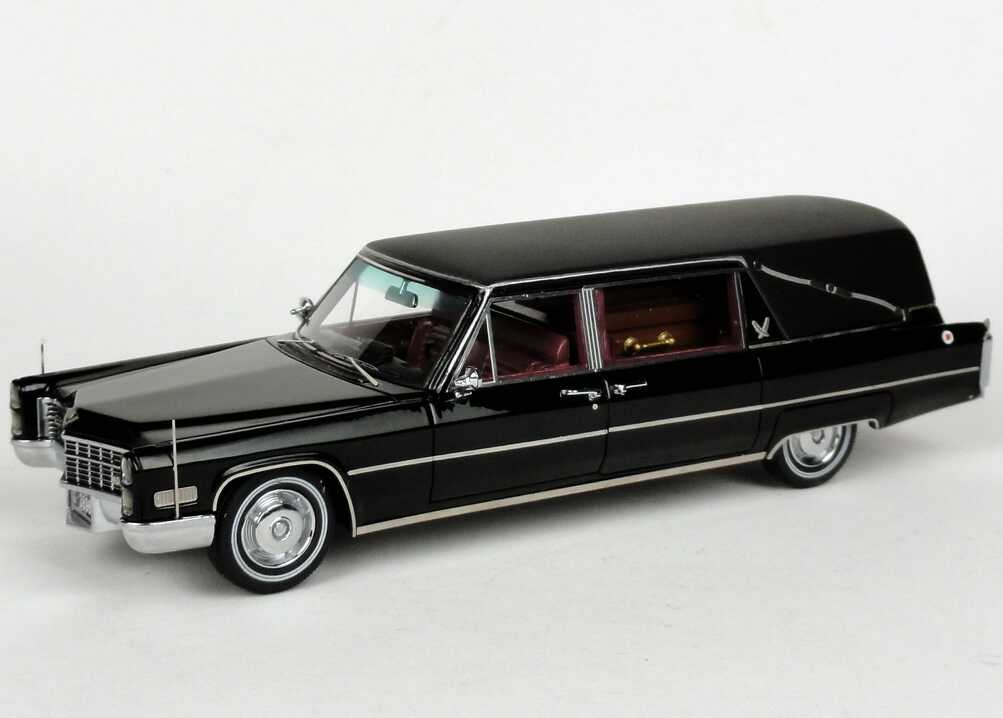 Foto 1:43 Cadillac S&S Landau Hearse Leichenwagen (1966) schwarz NEO Scale Models 43896