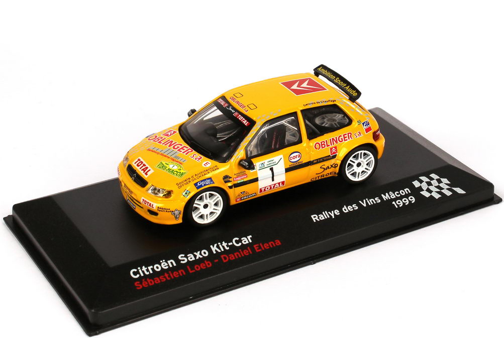Foto 1:43 Citroen Saxo Kit-Car Rallye des Vins Macon 1999 Oblinger Nr.1, Loeb / Elena Ixo