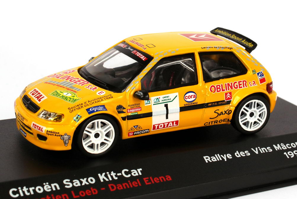 Foto 1:43 Citroen Saxo Kit-Car Rallye des Vins Macon 1999 Oblinger Nr.1, Loeb / Elena Ixo
